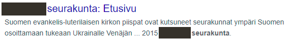 Kuvakaappaus hakutuloksesta, jossa on huono kuvausteksti.